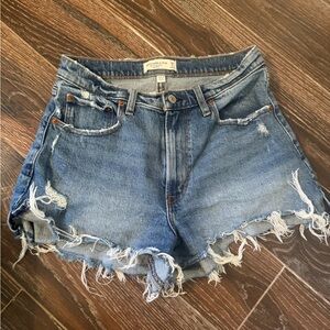 Abercrombie & Fitch Blue Distressed Jean Shorts